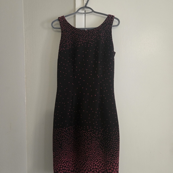 Chic Black and Pink Polka Dot Midi Dress Size 6 Brand JM studio By John  Meyer - Picture 3 of 5